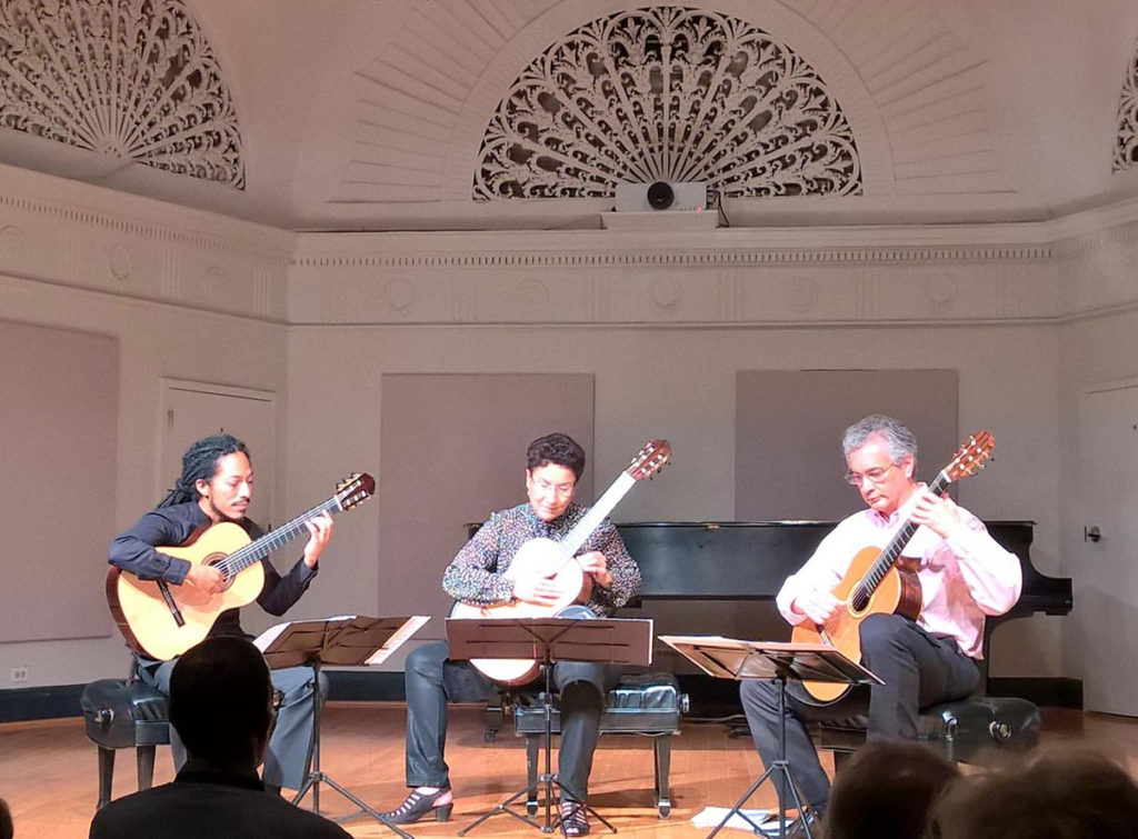 3 guitarists at the Mannes Guitar Seminar